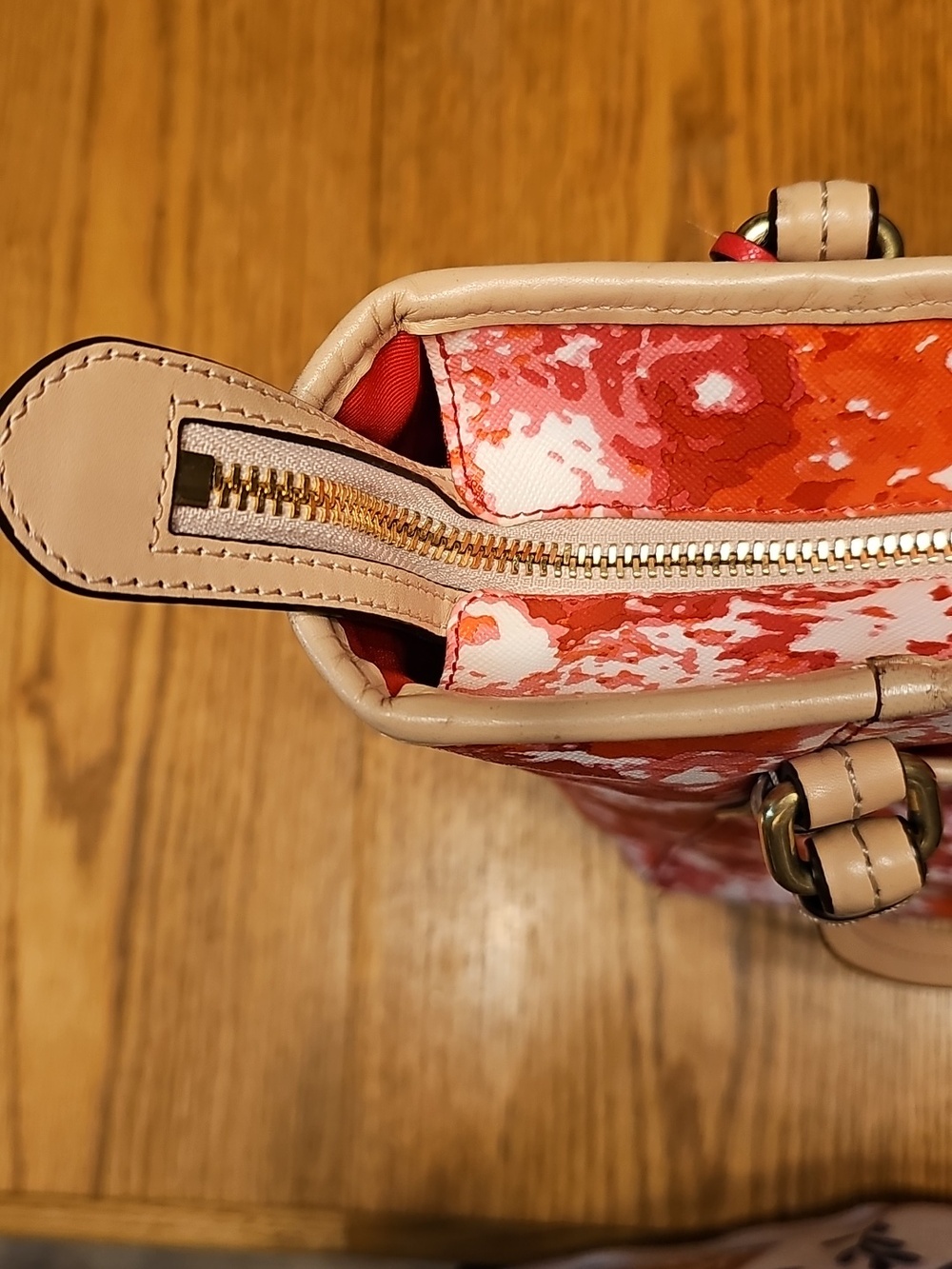 Coach Peyton Floral Print Zip Top Tote with Gold Hardware - Read Condition - Picture 10 of 16